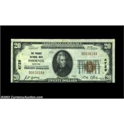 Phoenix, AZ - $20 1929 Ty. 1 The Phoenix NB Ch. # 4729A much higher grade example than normally foun