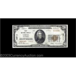 Chico, CA - $20 1929 Ty. 2 First NB Ch. # 13711A high grade example from a scarce Chico bank which i