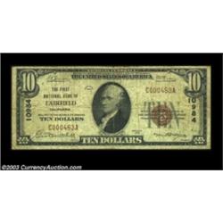 Fairfield, CA - $10 1929 Ty. 1 The First NB Ch. # 10984A very scarce Solano County bank which issued