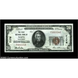Napa, CA - $20 1929 Ty. 1 The First NB Ch. # 7176A lovely example with just the slightest of handlin