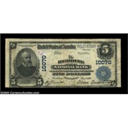 Redding, CA - $5 1902 Plain Back Fr. 602 The Redding NB Ch. # 10070A nice example from this scarce n