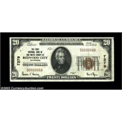 Redwood City, CA - $20 1929 Ty. 1 The First NB of San Mateo County Ch. # 7279A nice series 1929 exam