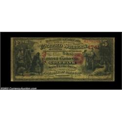 San Francisco, CA - $5 Original National Gold Bank Note Fr. 1136 The First National Gold Bank Ch. #