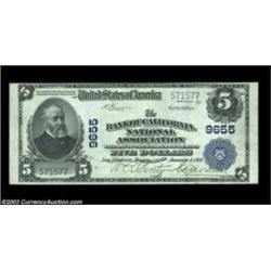 San Francisco, CA - $5, $20 1902 Plain Back Fr. 601, 653 The Bank of California NA Ch. # 9655Two hig