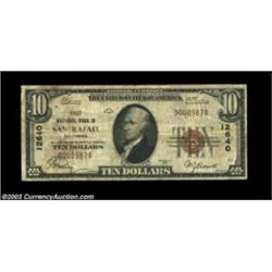 San Rafael, CA - $10 1929 Ty. 1 First NB Ch. # 12640A nice grade example from this much in demand Ma