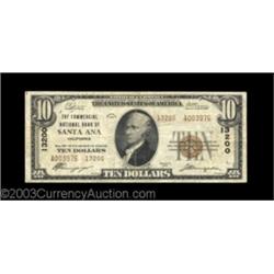 Santa Ana, CA - $10 1929 Ty. 2 The Commercial NB Ch. # 13200By far the scarcer of Santa Ana's two is