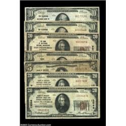 Los Angeles, CA - $10 1929 Ty. 1 (2) The Seaboard NB Ch. # 12545 VF, Fine-VFSan Francisco, CA - $20