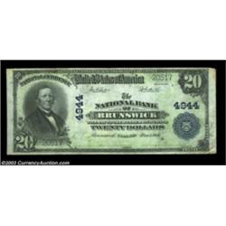 Brunswick, GA - $20 1902 Plain Back Fr. 657 The NB of Brunswick Ch. # 4944A high grade large example