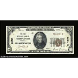 Milledgeville, GA - $20 1929 Ty. 1 The First NB Ch. # 9672A lovely example bearing serial number C00