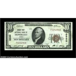 Honolulu, HI - $10 1929 Ty. 1 Bishop First NB Ch. # 5550A beautiful note which has the appearance an