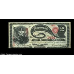 Alton, IL - $2 Original Fr. 387 The Alton NB Ch. # 1428A fresh and vividly colored Lazy Deuce which
