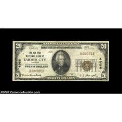 Farmer City, IL - $20 1929 Ty. 1 The Old First NB Ch. # 4958A very rare bank in small size, with the