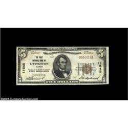 Livingston, IL - $5 1929 Ty. 1 The First NB Ch. # 11845A very rare note from this northern Madison C