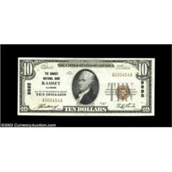 Ramsey, IL - $10 1929 Ty. 1 The Ramsey NB Ch. # 9895A lovely example just a hair from the full gem g