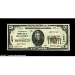 Rockford, IL - $20 1929 Ty. 1 The Forest City NB Ch. # 4325A nice Very Fine example from this much c
