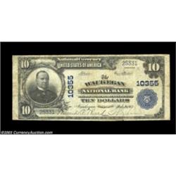 Waukegan, IL - $10 1902 Plain Back Fr. 629 The Waukegan NB Ch. # 10355This Very Fine example from a