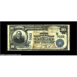 Angola, IN - $10 1902 Plain Back Fr. 624 The First NB Ch. # (M)7023A very scarce large example from