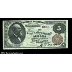 Aurora, IN - $5 1882 Brown Back Fr. 467 The First NB Ch. # 699An attractive pen signed $5 Brown Back