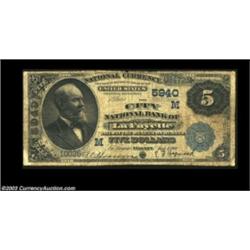 Lafayette, IN - $5 1882 Value Back Fr. 574 The City NB Ch. # (M)594A scarce type from this well coll