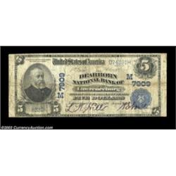 Lawrenceburg, IN - $5 1902 Plain Back Fr. 599 The Dearborn NB Ch. # (M)7909A scarce Lawrenceburg ban
