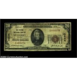 Mulberry, IN - $20 1929 Ty. 1 The Citizens NB Ch. # 10234Only bank to issue small size notes from he