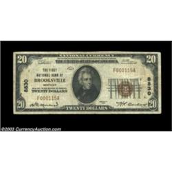Brooksville, KY - $20 1929 Ty. 1 The First NB Ch. # 8830A very scarce note from the only bank to iss