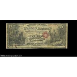 Louisville, KY - $5 Original Fr. 394 The First NB Ch. # 109A rare and significant note from the firs