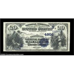 Louisville, KY - $20 1882 Date Back Fr. 552 The American NB Ch. # 4956A solid Very Fine with nice ma