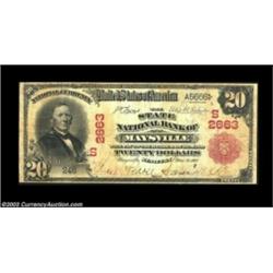 Maysville, KY - $20 1902 Red Seal Fr. 639 The State NB Ch. # (S)2663One of only two $20 Red seals re