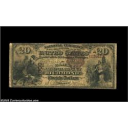 Richmond, KY - $20 1882 Brown Back Fr. 494 The Farmers NB Ch. # 1309An early Brown Back printed usin