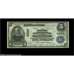 Portland, ME - $5 1902 Plain Back Fr. 604 The Chapman NB Ch. # 4868A nice example from this private