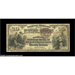 New Bedford, MA - $20 1882 Brown Back Fr. 494 The Mechanics NB Ch. # 743A by no means common note fr