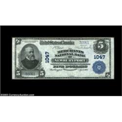 Newburyport, MA - $5 1902 Plain Back Fr. 598 The Merchants NB Ch. # 1047An attractive example which