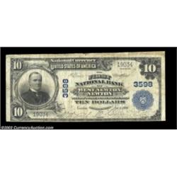 Newton, MA - $10 1902 Plain Back Fr. 626 The First NB of West Newton Ch. # 3598A rare note from a ba