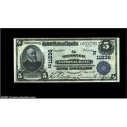 Webster, MA - $5 1902 Plain Back Fr. 606 The Webster NB Ch. # (N)11236A brightly colored high grade