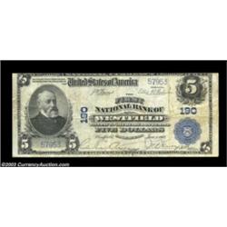 Westfield, MA - $5 1902 Plain Back Fr. 598 The First NB Ch. # 190Fine, with a small repaired edge sp