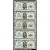 Image 1 : Woburn, MA - $5 1929 Ty. 2 Woburn NB Ch. # 7550A uncut strip of five notes, missing only the number
