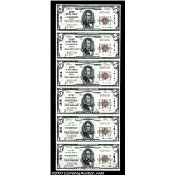 Cassopolis, MI - $5 1929 Ty. 1 The First NB Ch. # 1812 Uncut SheetA lovely uncut sheet that displays