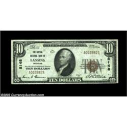 Lansing, MI - $10 1929 Ty. 1 The Capital NB Ch. # 8148Two pieces, each signed by R.E. Olds as Presid
