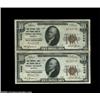 Image 1 : Port Huron, MI - $10 1929 Ty. 1 First NT & SB Ch. # 4446An uncut pair of Series 1929 examples, the n