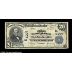 Elmore, MN - $20 1902 Plain Back Fr. 659 The First NB Ch. # (M)5377A tougher note from the only bank