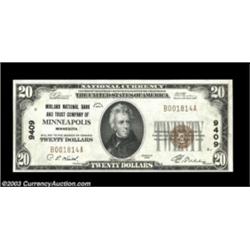 Minneapolis, MN - $20 1929 Ty. 1 Midland NB & TC Ch. # 9409An attractive Choice Crisp Uncirculated e