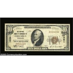 Columbus, MS - $10 1929 Ty. 1 The NB of Commerce Ch. # 10361Only denomination issued from here in sm