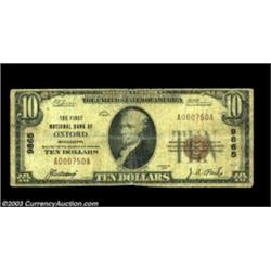Oxford, MS - $10 1929 Ty. 1 The First NB Ch. # 9865A well circulated but intact example from the onl