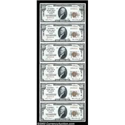 Saint Louis, MO - $10 1929 Ty. 1 The Boatmen's NB Ch. # 12916 Uncut SheetA nice serial number 14 unc