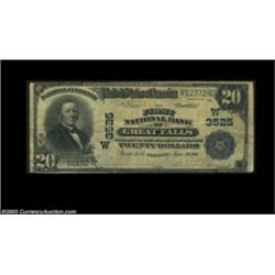 Great Falls, MT - $20 1902 Plain Back Fr. 652 The First NB Ch. # (W)3525A scarce bank, particularly