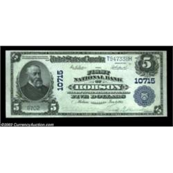 Hobson, MT - $5 1902 Plain Back Fr. 605 The First NB Ch. # 10715A rare and lovely note with a great