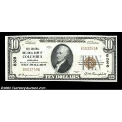 Columbus, NE - $10 1929 Ty. 1 The Central NB Ch. # 8328Crackling fresh and unimprovable. Gem Crisp U