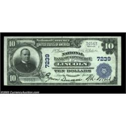 Lincoln, NE - $10 1902 Plain Back Fr. 624 NB of Commerce Ch. # 7239A note with real "old-time" quali