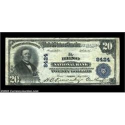 Reno, NV - $20 1902 Plain Back Fr. 658 The Reno NB Ch. # 8424A solid Very Fine example with excellen